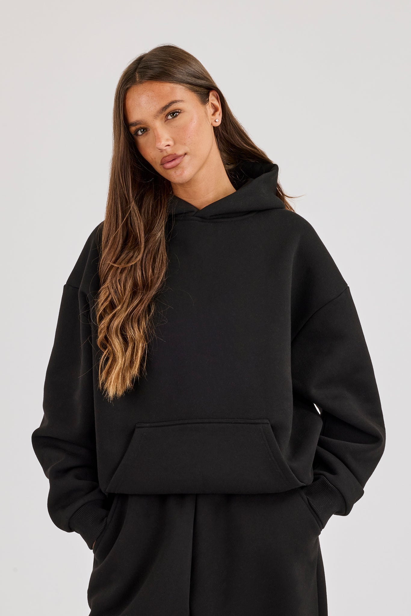 480GSM Fleece Hoodie - Black