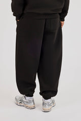 480GSM Fleece Cuffed Jogger - Black