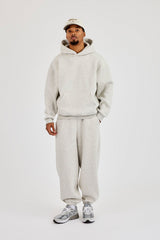 480GSM Fleece Hoodie & Cuffed Jogger - Grey Marl