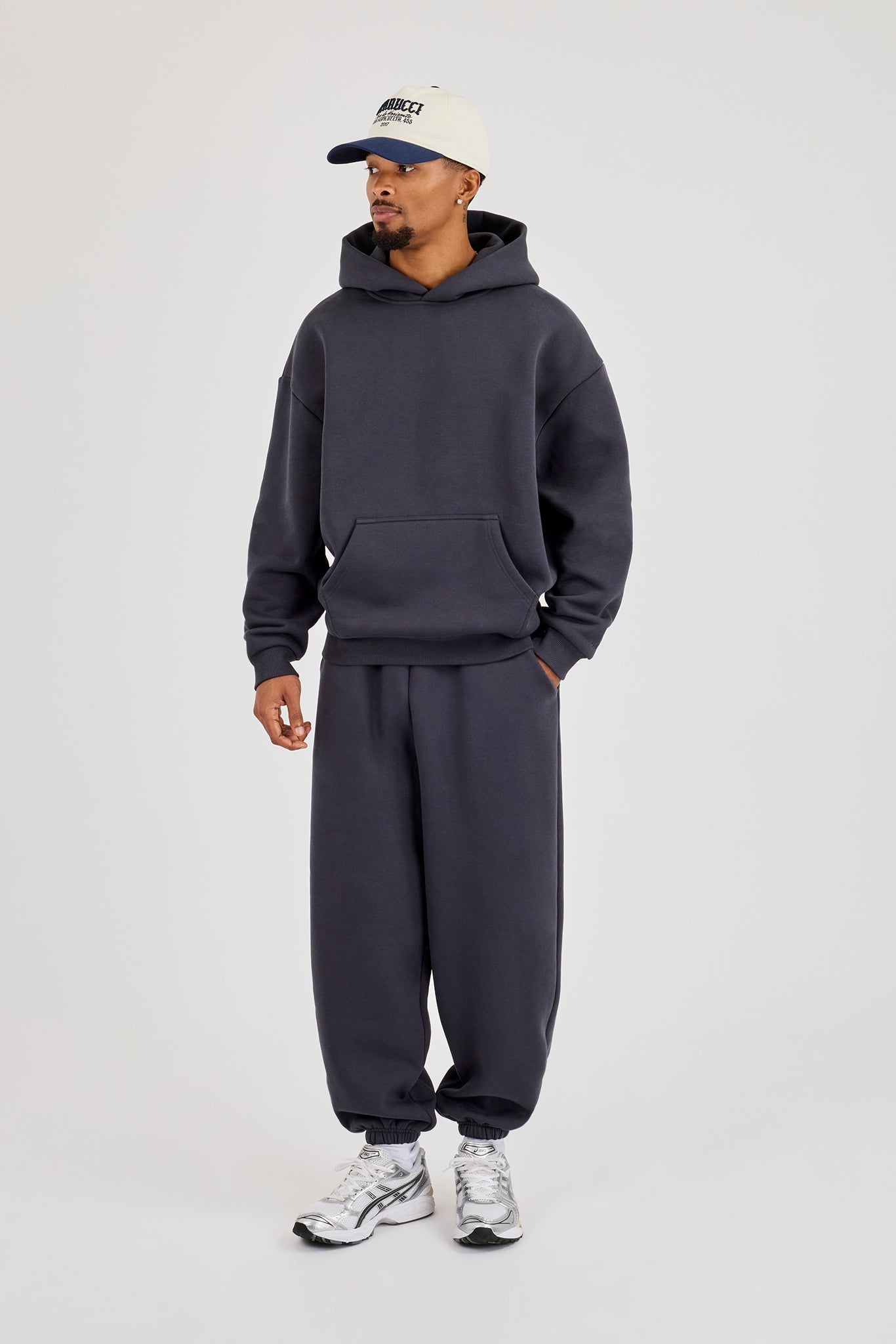 480GSM Fleece Hoodie & Cuffed Jogger - Granite Grey