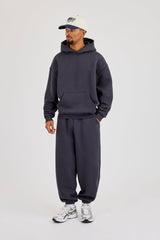 480GSM Fleece Hoodie & Cuffed Jogger - Granite Grey