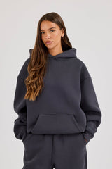 480GSM Fleece Hoodie - Granite Grey