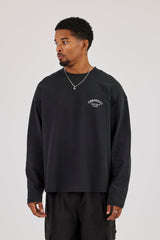 Long Sleeve Back Logo T-Shirt - Black
