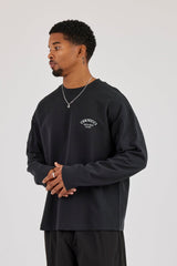 Long Sleeve Back Logo T-Shirt - Black