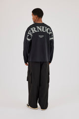 Long Sleeve Back Logo T-Shirt - Black