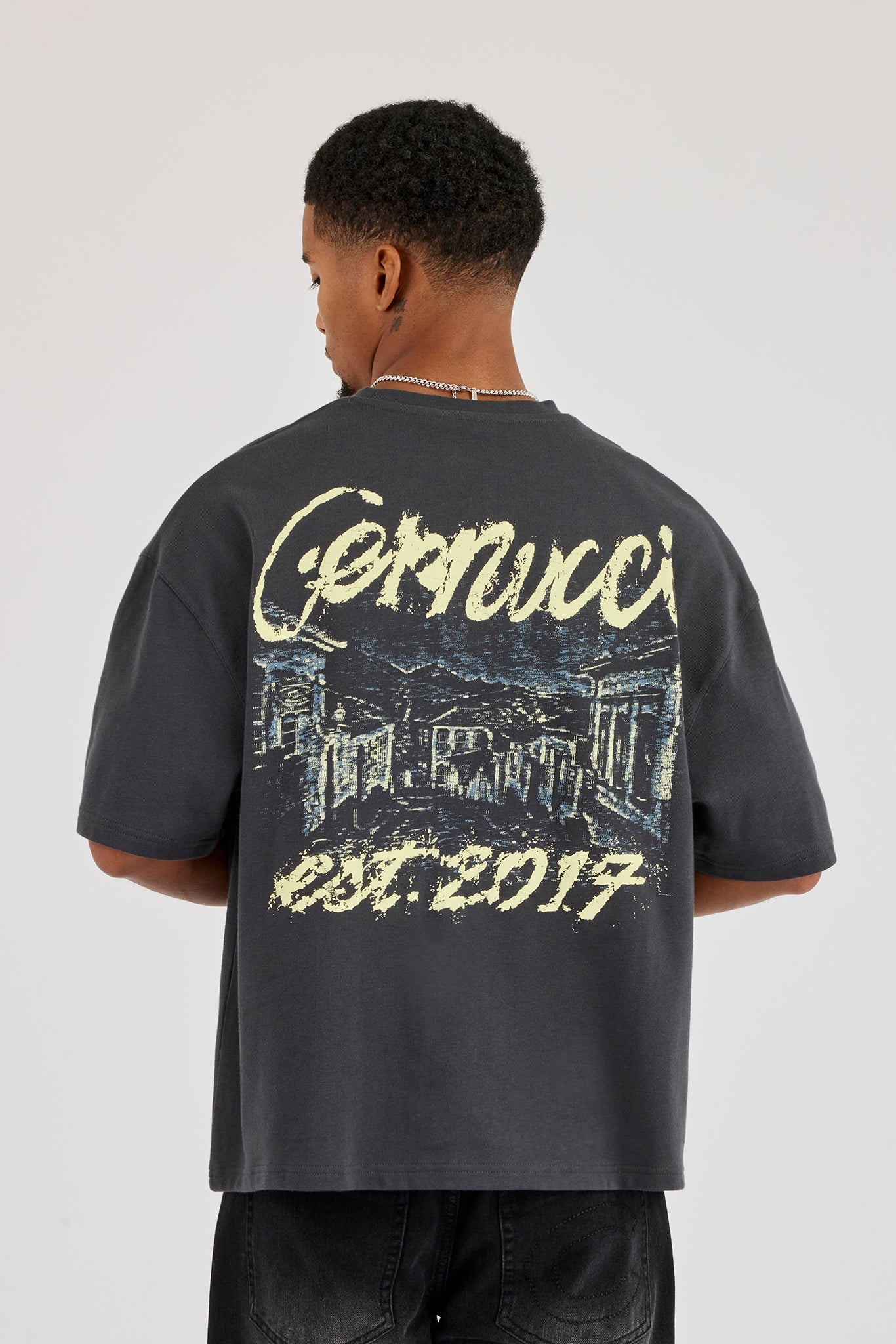Cernucci Est 2017 Boxy T-Shirt - Charcoal