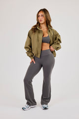 Classic Scoop Neck Bralet & Flared Pant - Grey