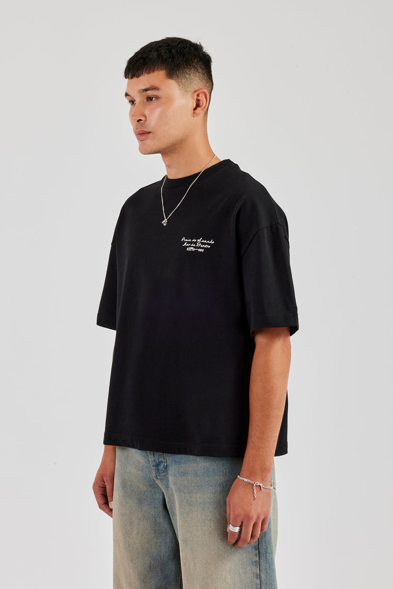 Mar De Dentro Boxy T-Shirt - Black