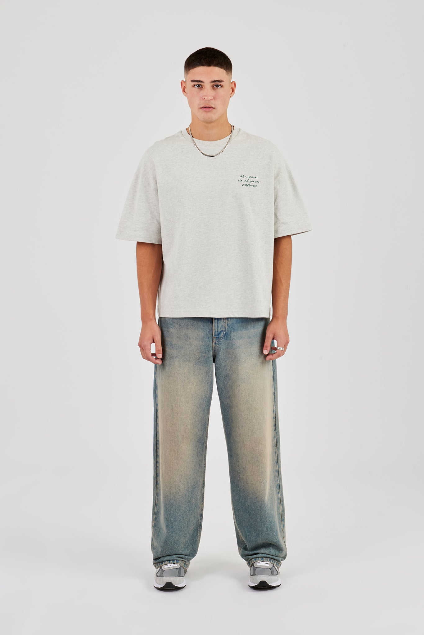 Ilha Grande Boxy T-Shirt - Ash Grey