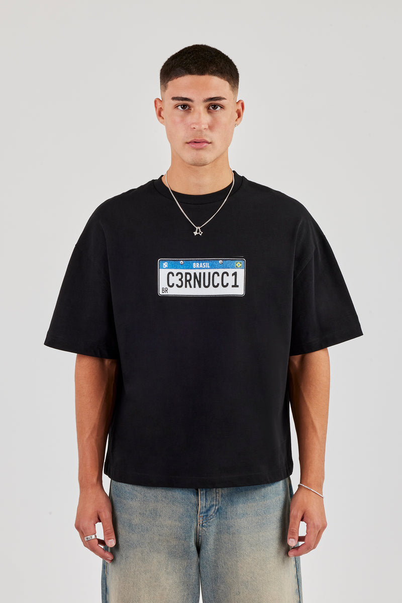 Cernucci Plate Boxy T-Shirt - Black