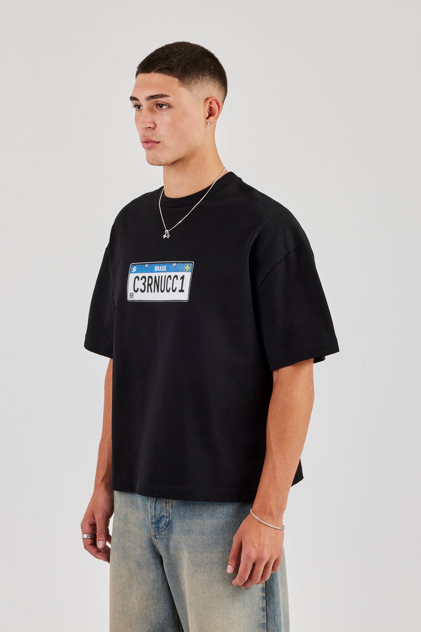 Cernucci Plate Boxy T-Shirt - Black