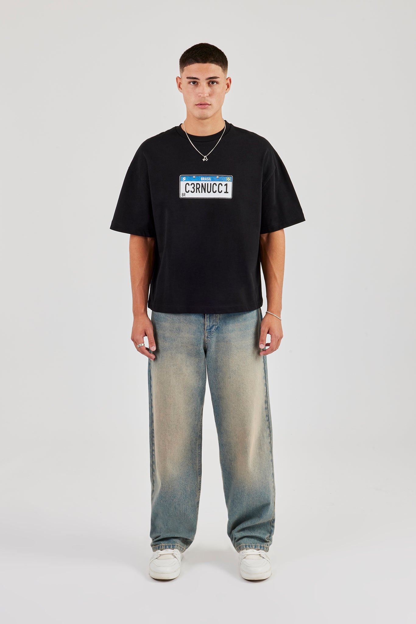 Cernucci Plate Boxy T-Shirt - Black