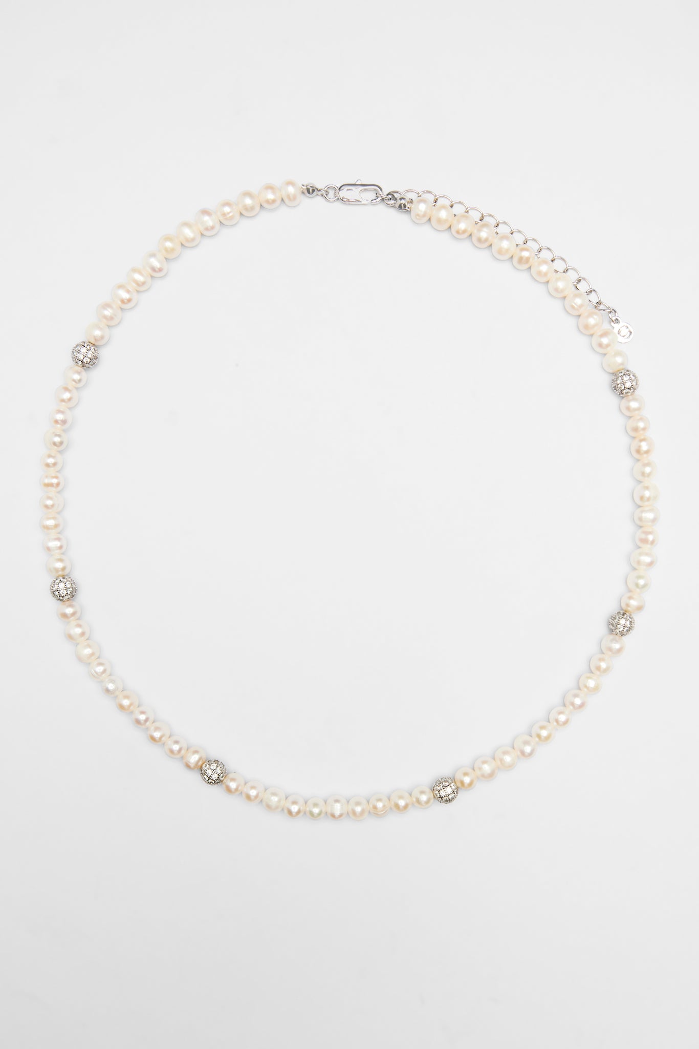 Freshwater Pearl and Iced Ball Necklace