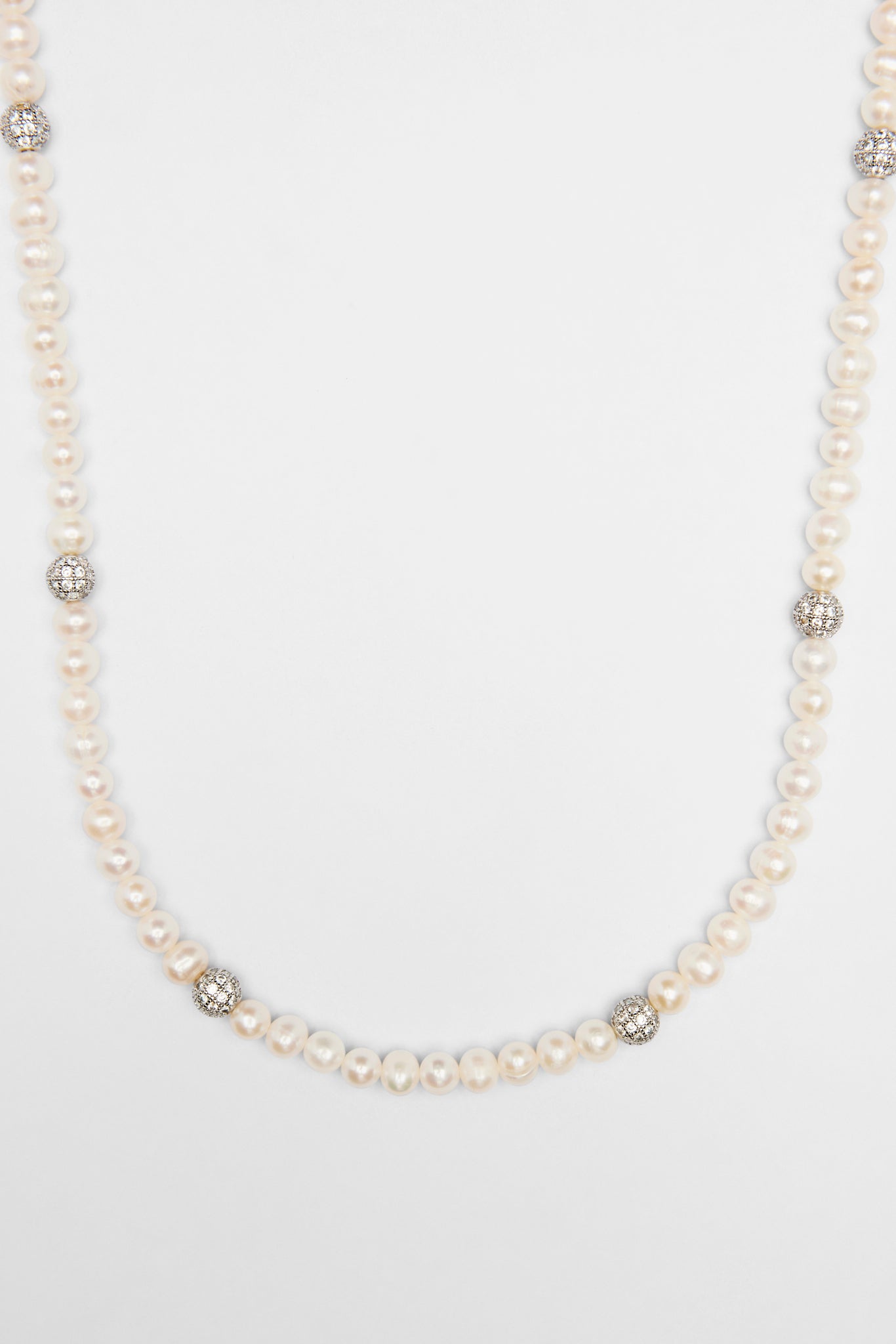 Freshwater Pearl and Iced Ball Necklace