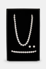 Iced Shape Cluster Tennis Chain, Bracelet & Stud - 6mm