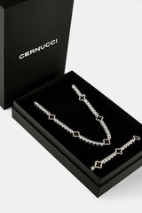 Black Motif Tennis Chain & Bracelet - 5mm
