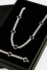 Black Motif Tennis Chain & Bracelet - 5mm