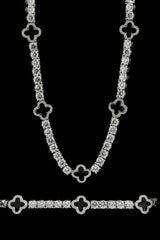 Black Motif Tennis Chain & Bracelet - 5mm