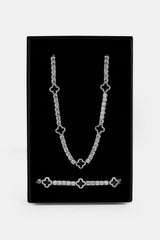 Black Motif Tennis Chain & Bracelet - 5mm