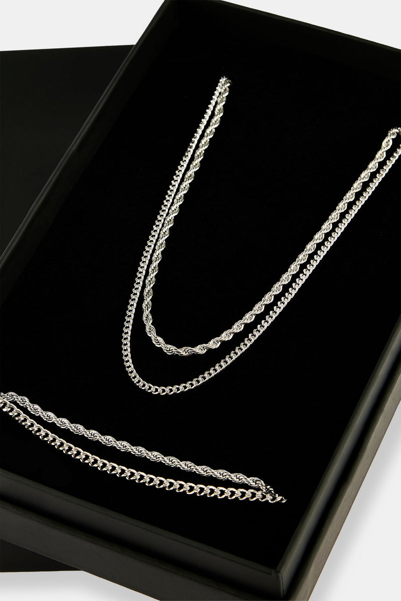 Rope & Micro Cuban Chain & Bracelet - 3mm