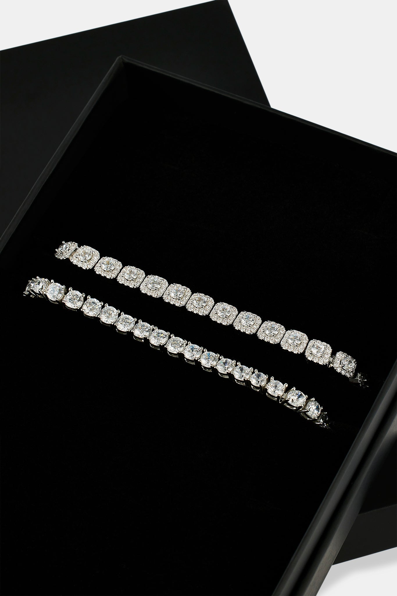 5mm Tennis & 7mm Clustered Tennis Bracelet