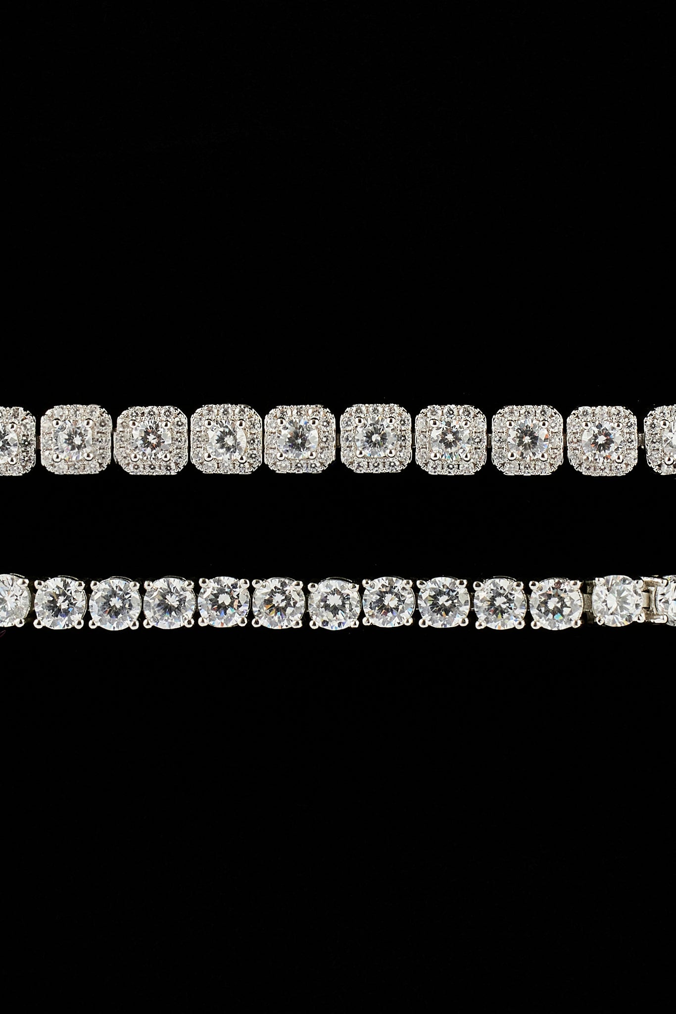 5mm Tennis & 7mm Clustered Tennis Bracelet