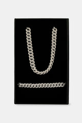 Iced Out Cuban Chain & Bracelet - 8mm