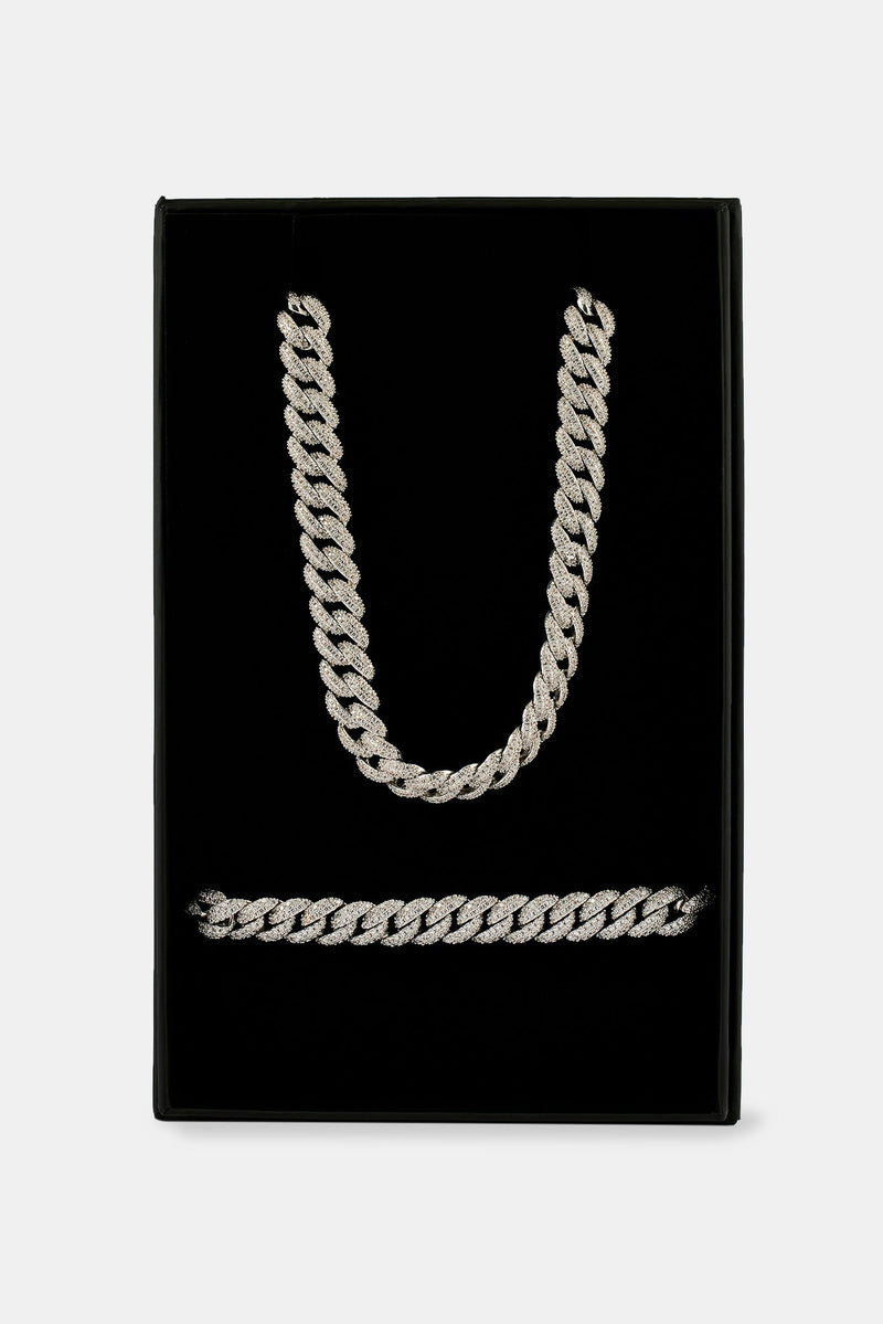 Iced Out Cuban Chain & Bracelet - 8mm