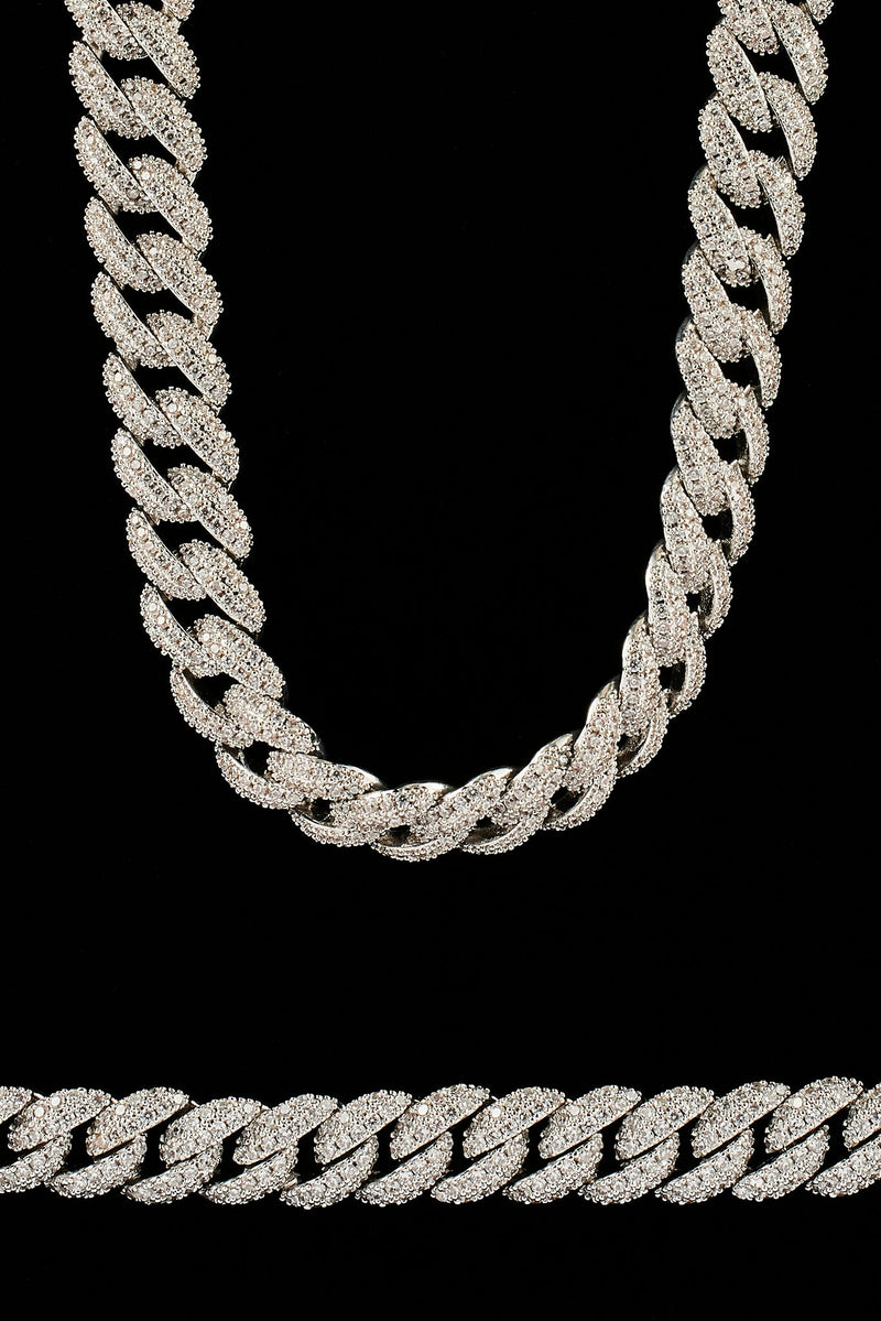 Iced Out Cuban Chain & Bracelet - 8mm