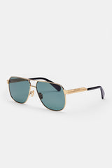 Gold Aviator Sunglasses - Black