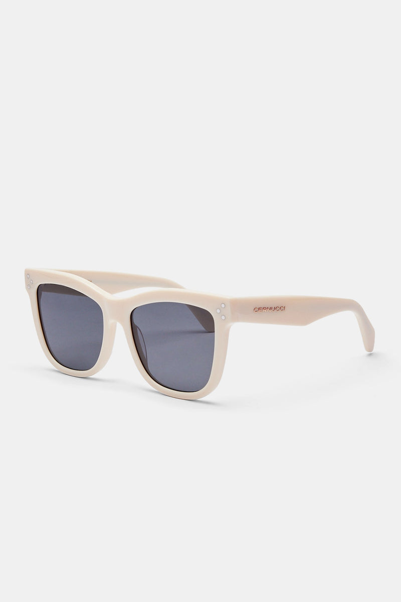 Cat Eye Acetate Sunglasses - Ecru