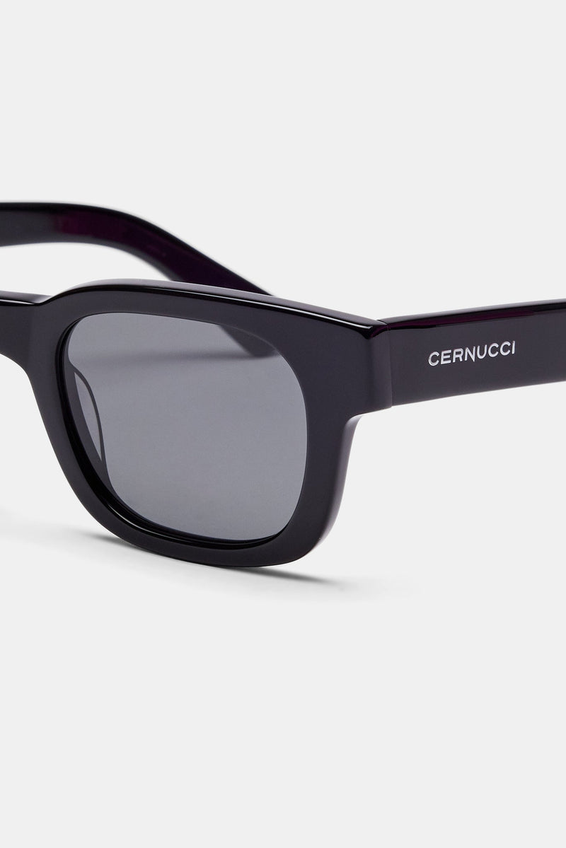 Classic Square Acetate Sunglasses - Black