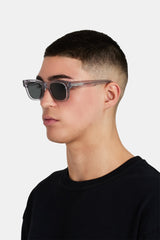 Classic Square Acetate Sunglasses - Transparent Grey