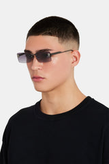 Rectangular Tinted Sunglasses - Charcoal