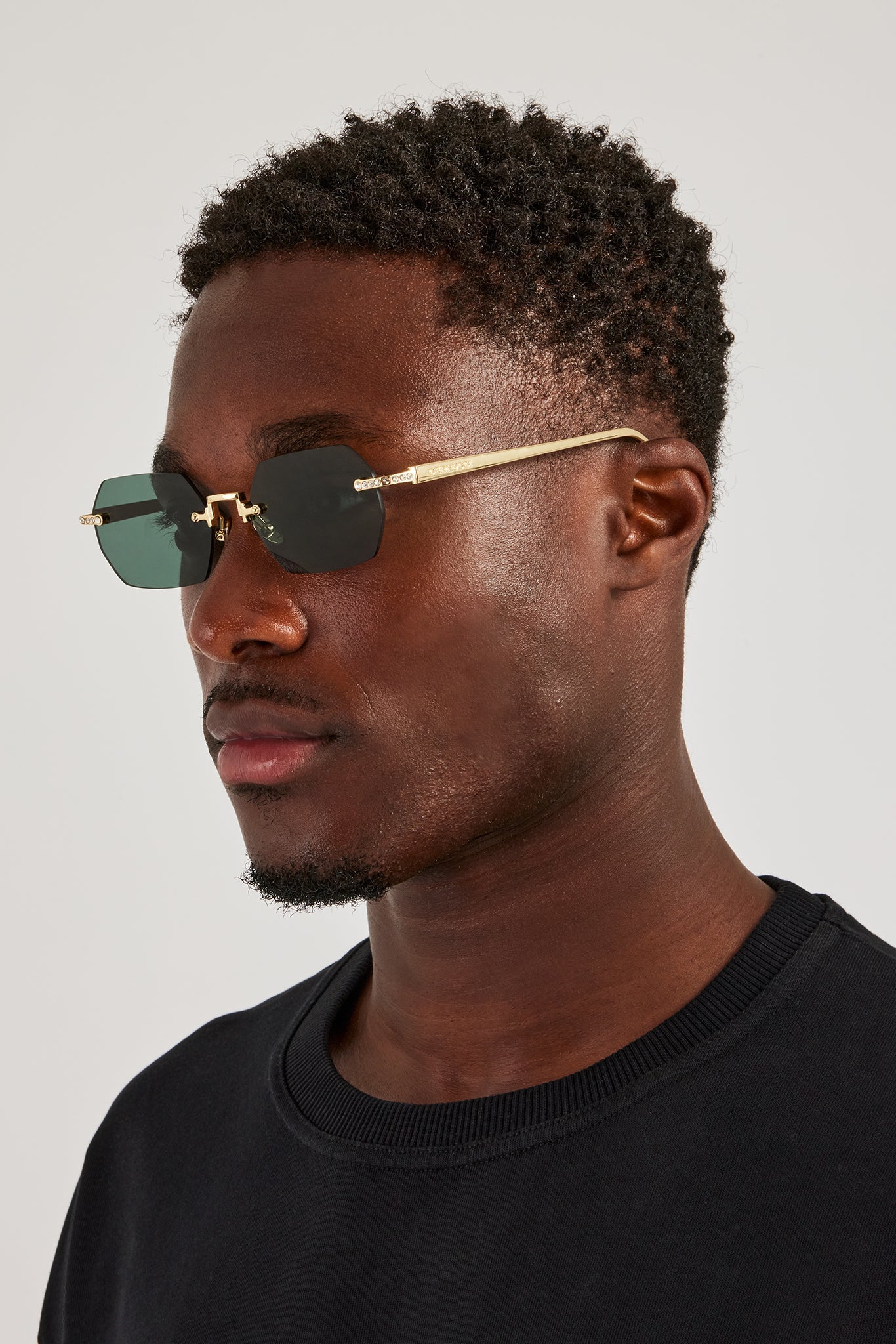 Hexagon Tinted Sunglasses - Green | Mens Accessories | Shop