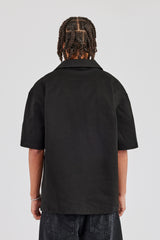 Rhinestone Palm Shirt - Black