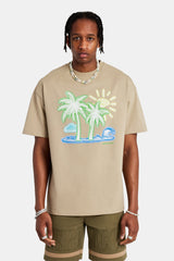 Palm Graphic Oversized T-Shirt - Sage