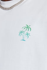 Paraiso Hill Puff Print Oversized T-Shirt - White