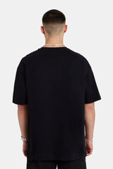 Palm Sunset Graphic Oversized T-Shirt - Black