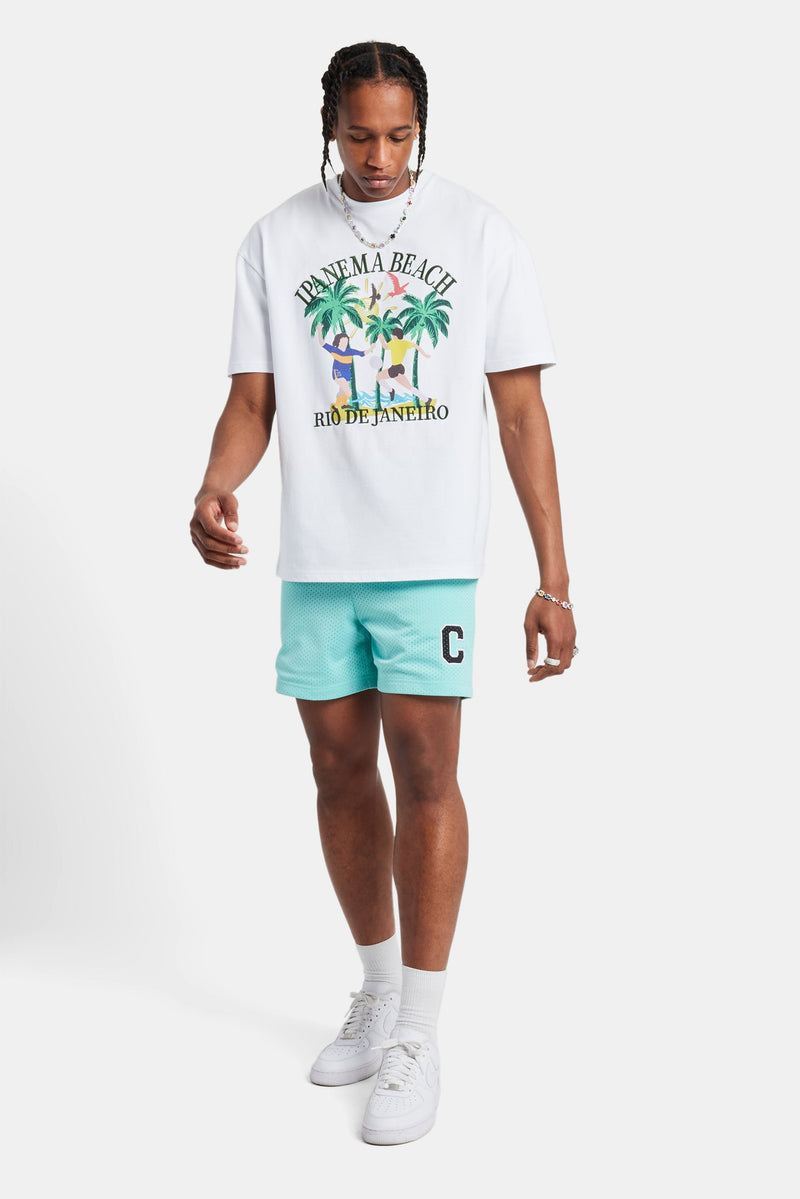 Rio Beach Football Oversized T-Shirt - White