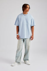 Cernucci Script Oversized T-Shirt - Light Blue