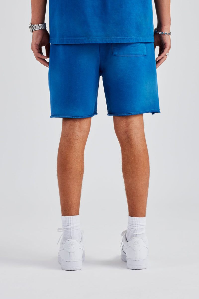 Spray Washed Jersey Short - Blue