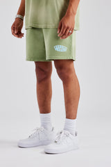 Spray Washed Paraiso Jersey Short - Washed Green