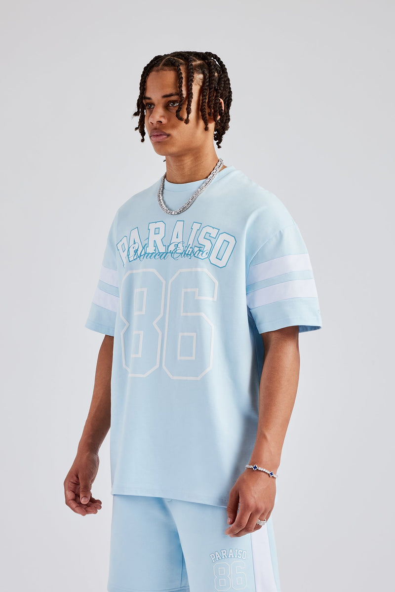 86 Varsity Skater T-Shirt - Light Blue