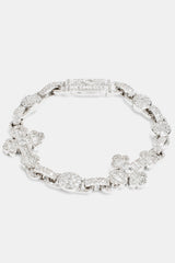 Iced Baguette CZ Cross Drop Bracelet