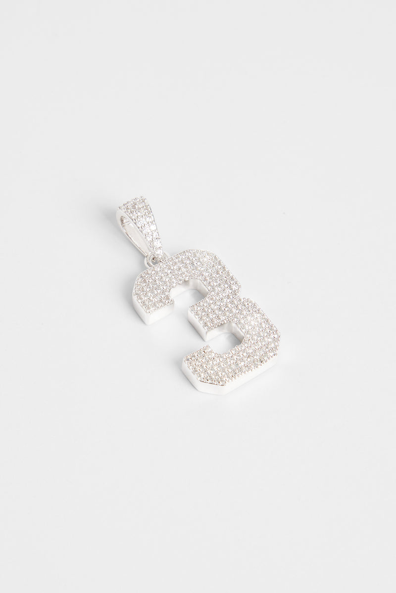 Iced 3 Number Pendant