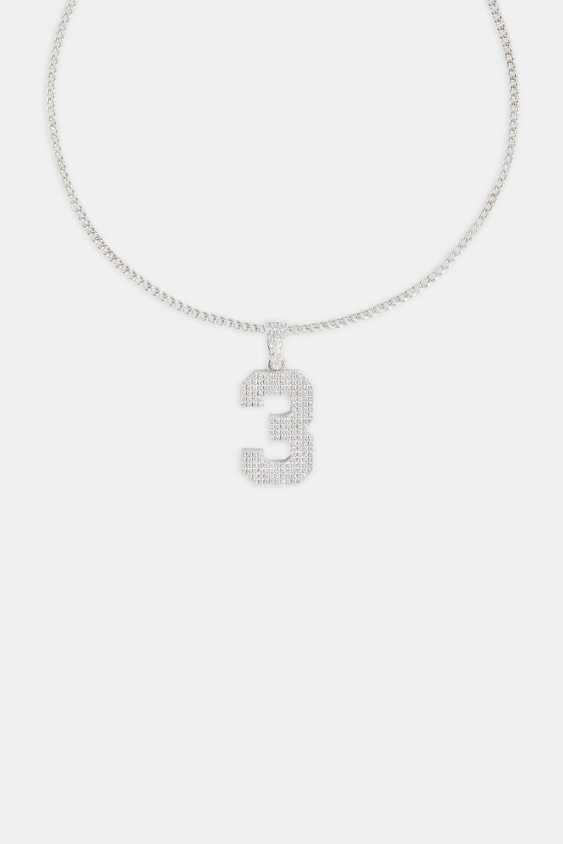 Iced 3 Number Pendant