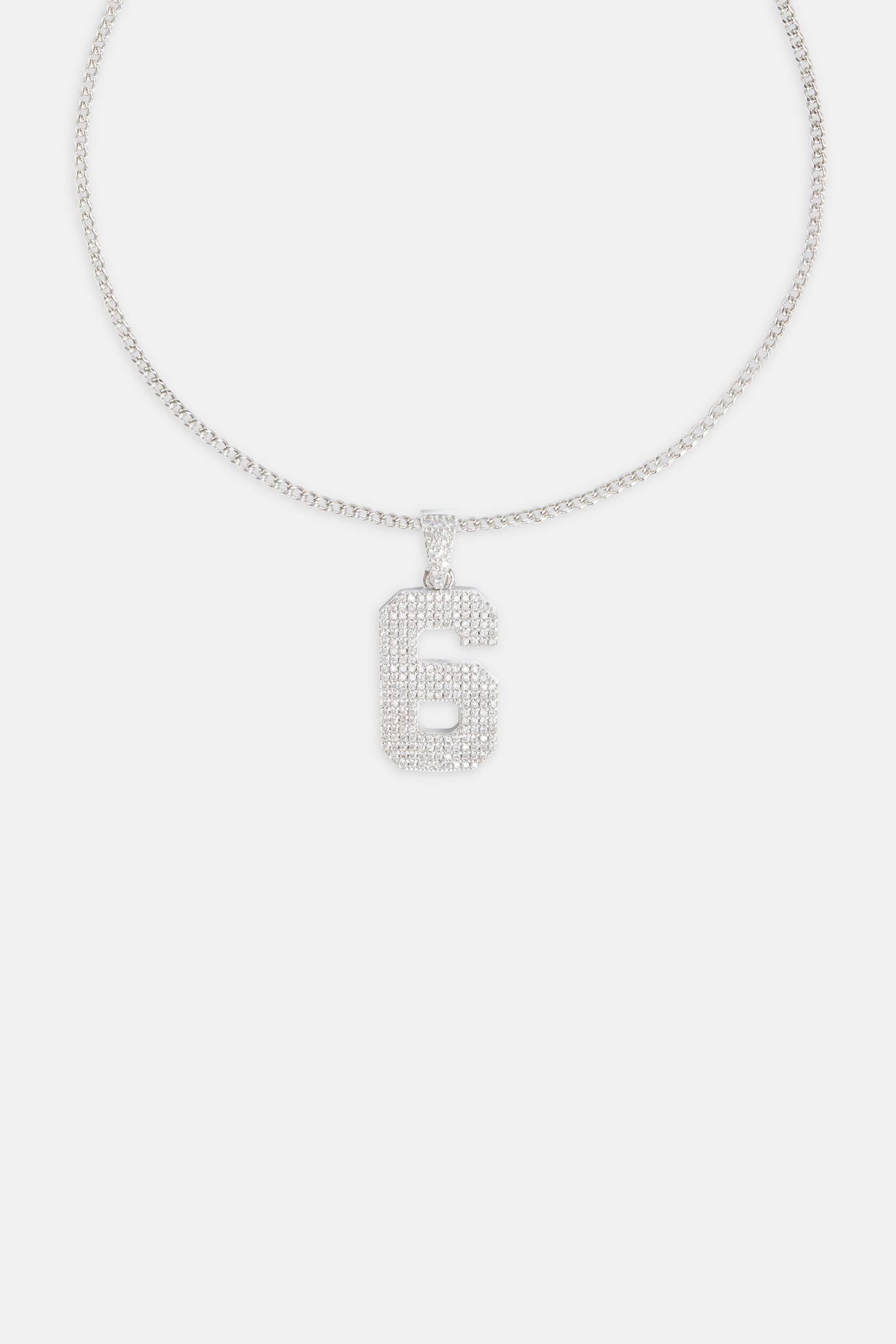 Iced 6 Number Pendant