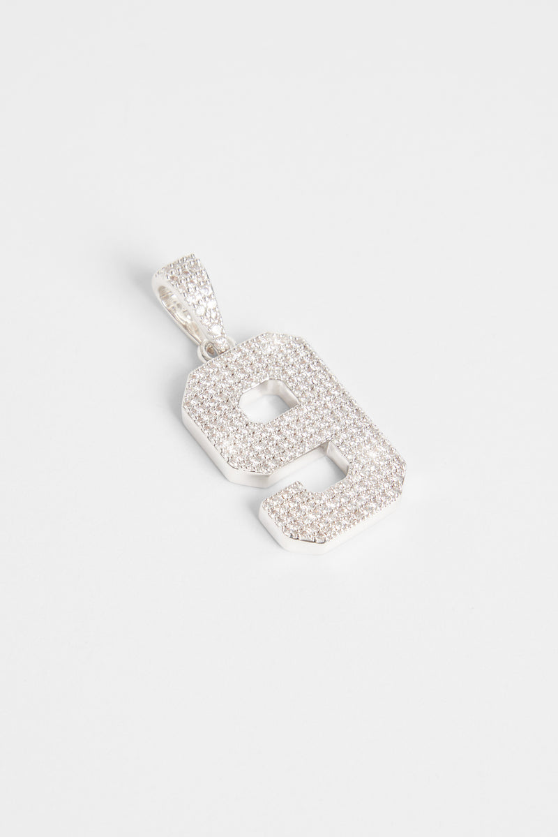 Iced 9 Number Pendant