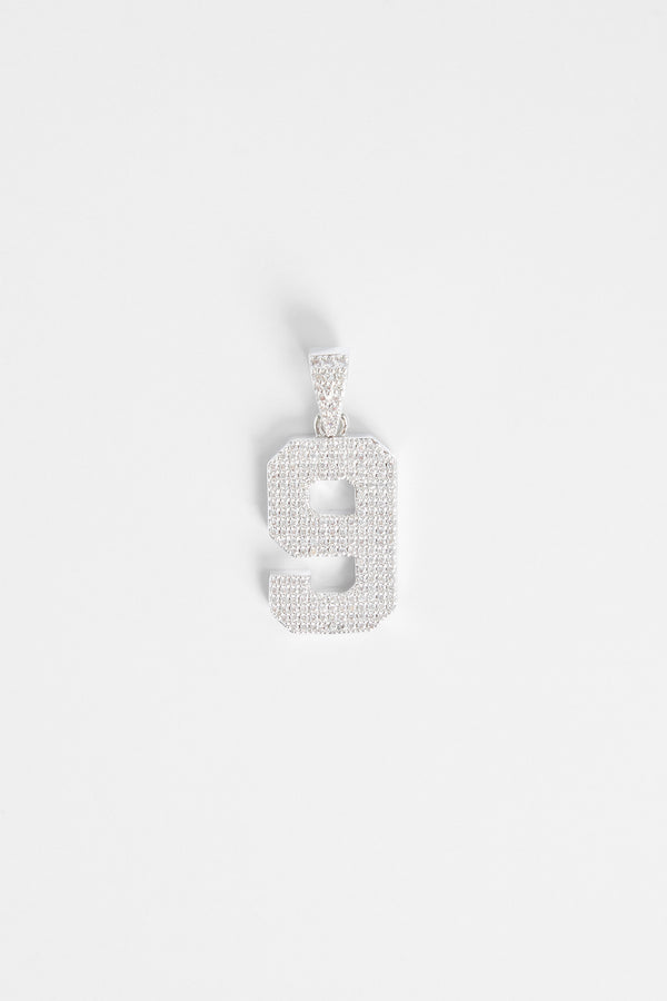 Iced 9 Number Pendant